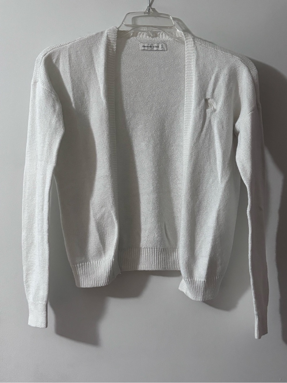 Abercrombie & Fitch White Open Front Knit Cardigan Sweater Size XS